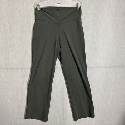Patagonia Women's Large Green Cotton Straight Leg Pull On Roll Down Waist Pants