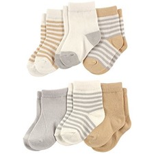 Unisex Baby Organic Cotton Socks 0-6 Months Neutral Stripes