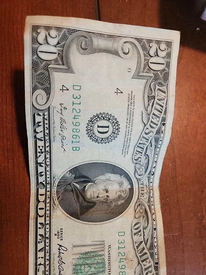 1950 $20 Dollar Bill Series 1950 - Image 3 of 4