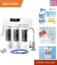 Under Sink Water Filter System, NSF/ANSI 53&42&372 Certified, 8 Layer 0.5 Mic...