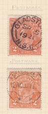 1913-36 KING GEORGE V HEADS 2d PRE-DECIMAL STAMPS CLEAR POSTMARKS #32