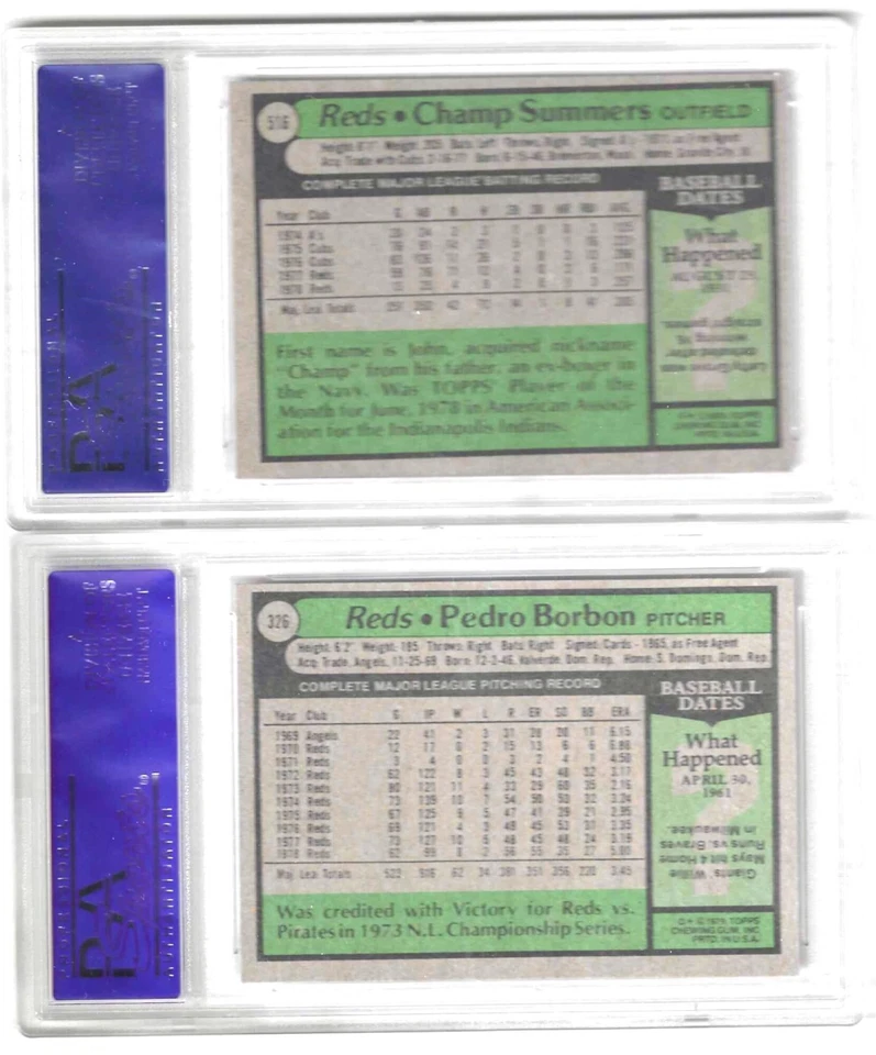 5 DIFF 1979 Topps Cincinati Reds Joe Morgan Oester RC Graded Cards PSA 9 ALL - Image 4 of 4