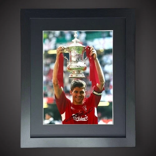Framed Hand Signed Steven Gerrard Photograph Liverpool  £99