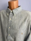 Polo Ralph Lauren Long Sleeve Button CHAMBRAY Shirt Pony  2XLT BIG & TALL