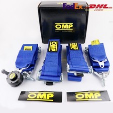 Blue Omp 4 Point 3 Racing Seat Belt Quick Release Seatbelt Snap-on Harness
