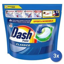 3x Dash Tabs Lavatrice Ecodosi 44 St&uuml;ck Classico Made In Italy Wei&szlig;