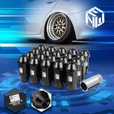 J2 Engineering 20Pcs Black Aluminum M12 x 1.25 50mm Tall Closed End Lug Nuts Set