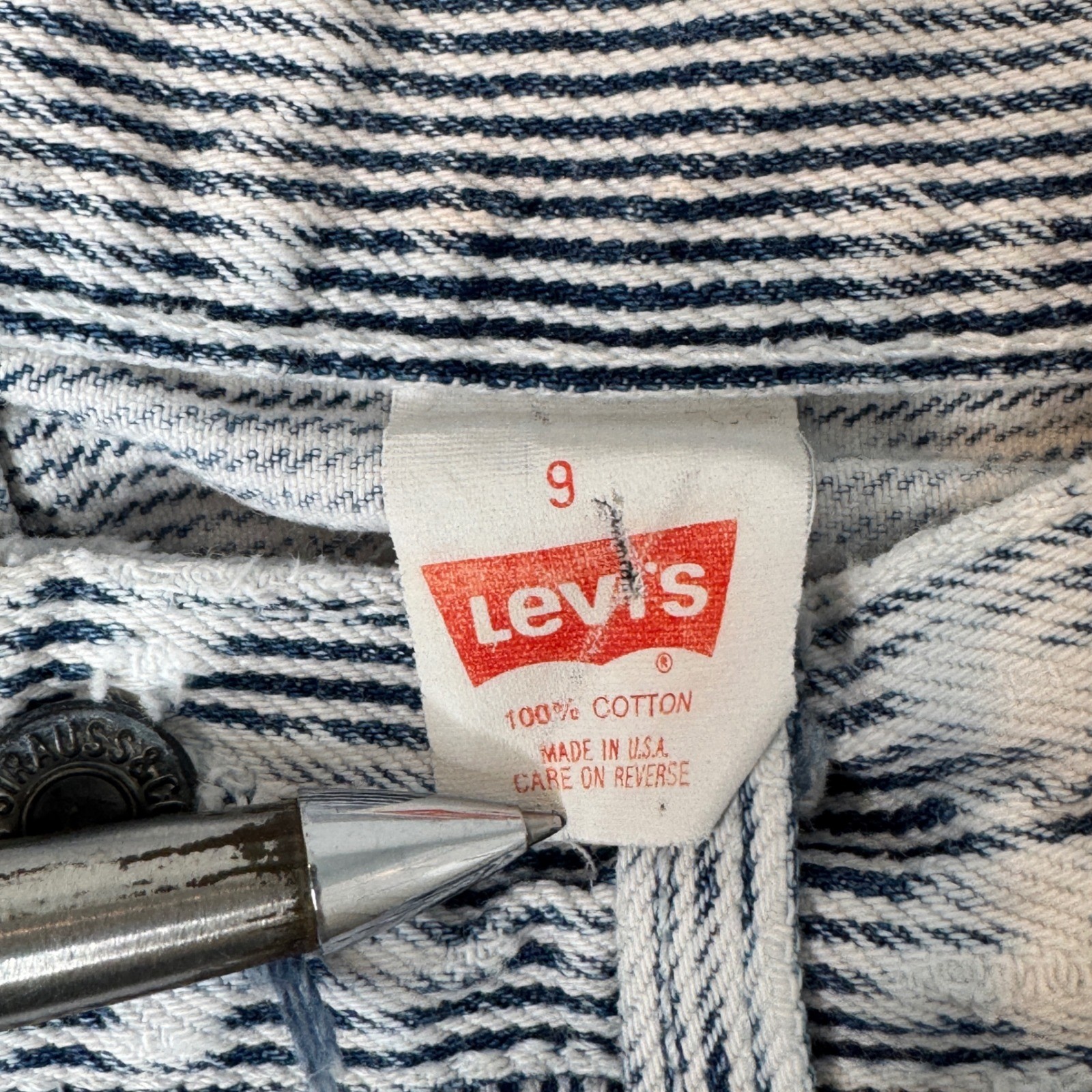 RARE 1990s Levis 501 X Nigo Hickory Striped Collectors Vintage Denim Jeans image 4
