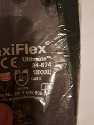 MaxiFlex Ultimate 34-874 Arbeitshandschuhe - Schwarz, XXXL  ( 12 Paar im Paket)