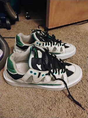 Iceberg Men s Low Top Lace-Up Athletic Sneakers White Black Green Pre-Owned
