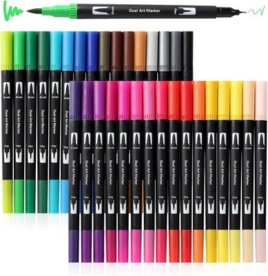 Art Markers Brush Pen, for Adult 1 Count (Pack of 32), Multicolored 