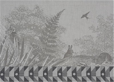 Le Jacquard Francais FORET ENCHANTEE Argent / Grey Tischset 50x36 Größe 50x36 cm