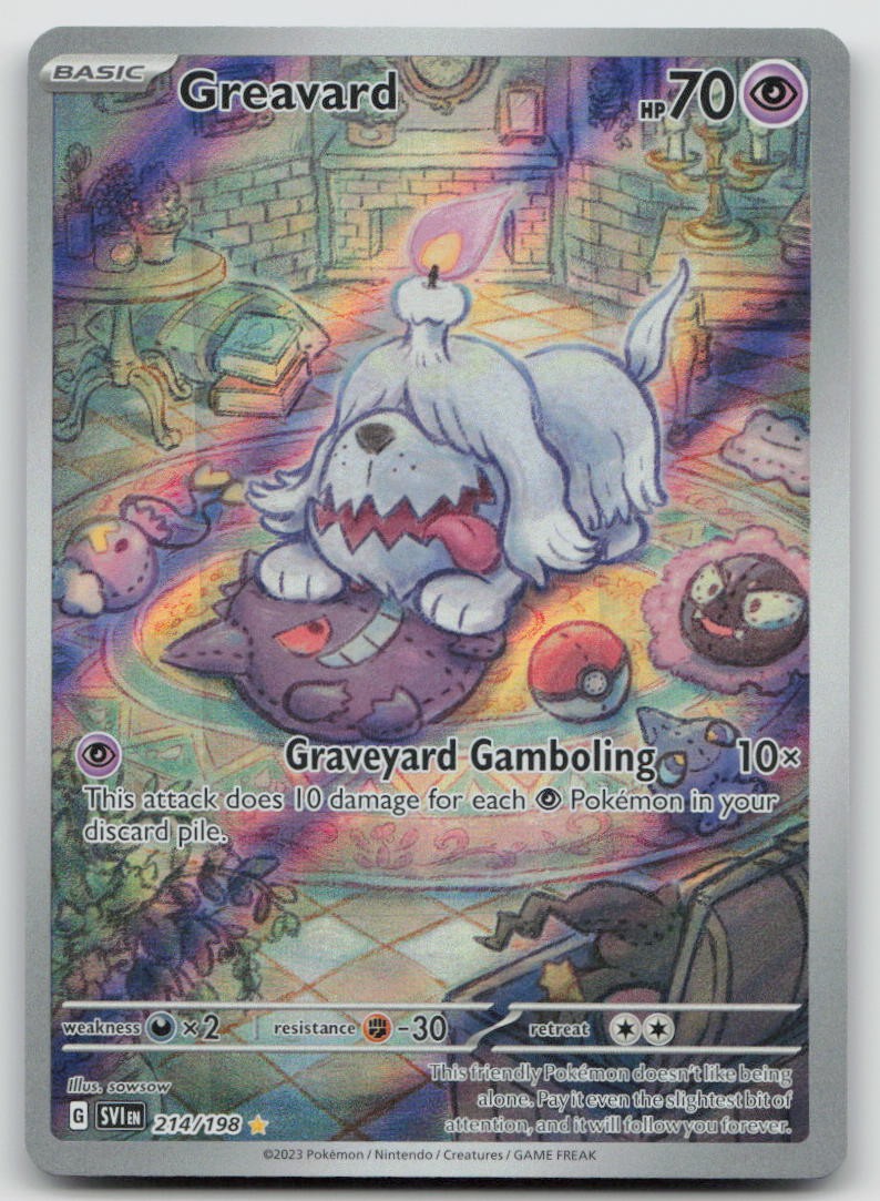 Greavard 214/198 Illustration Rare Scarlet & Violet Pokemon Holo NM