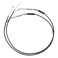 43.0" Smoky Black Stainless Steel Braided Idle Throttle Cable 45 Degree fits ...