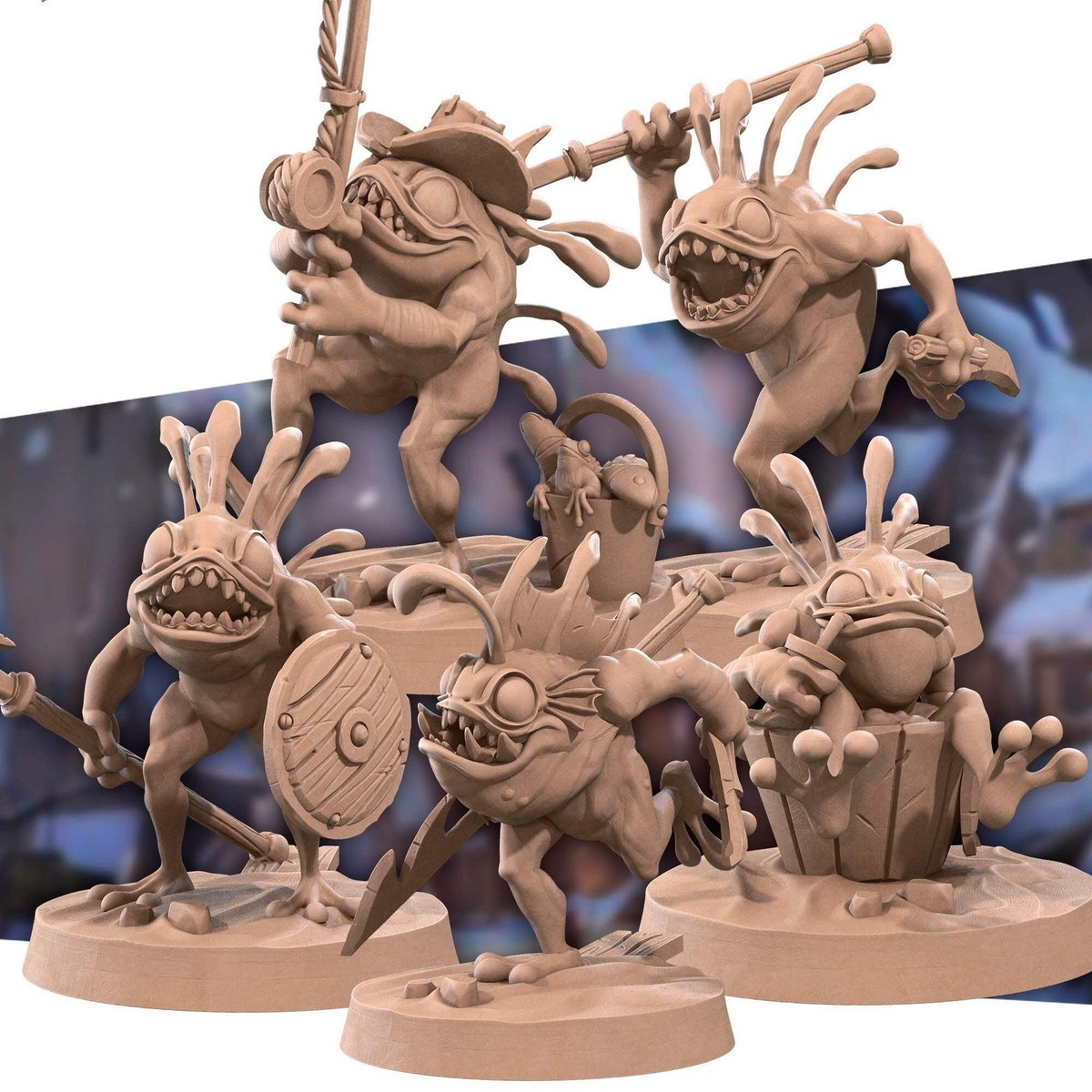 Murlocs | TABLETOP SCALE | D&D TTRPG Miniature | Bite the Bullet
