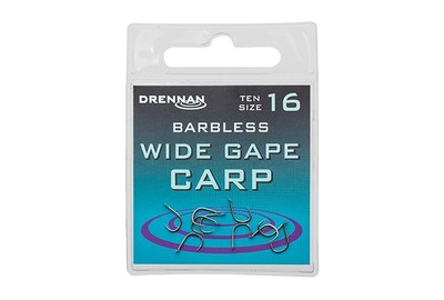 Drennan Hook Pack Barbless Wide Gape Karpfen Angelhaken Medium Schaft Forged End