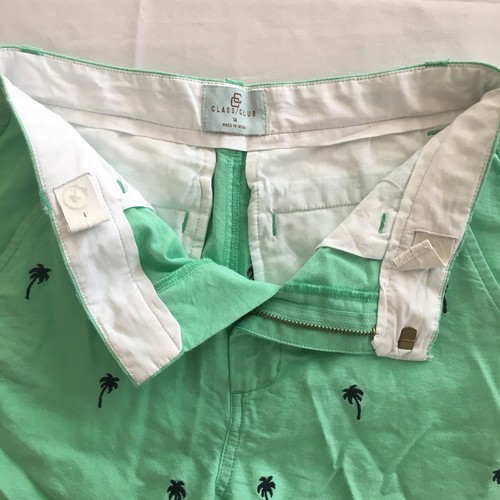 Class Club Dillards Chino Shorts Sz 14 Boys Lime Green Palm Tree Flat Adjustable - Picture 7 of 12