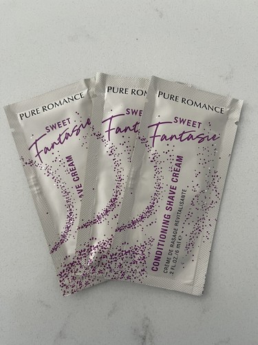 Pure Romance 3 Samples Foil Packet Coochy Shave Cream- Sweet Fantasie