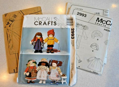 McCall's Craft #2993 Pattern 22" Dolls with Hair Styles Uncut - Picture 2 of 6