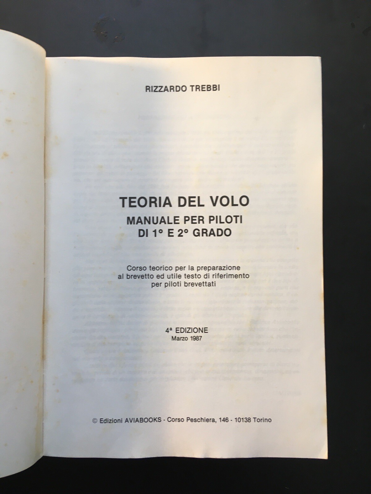 Libro Teoria Del Volo - per il brevetto di Piloti di I e II Grado - R. TREBBI - Foto 5 di 6