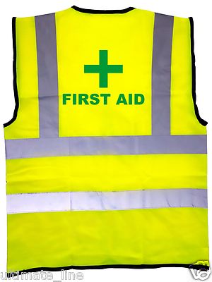 FIRST AID Printed HI VIS HI VIZ FIRST AIDER - SICHERHEITSWESTE WESTE Reflektierend