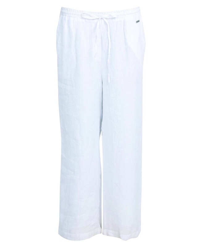 Barbour NWT Women's White Linen CHERBURY Trousers/Pants, Size 14UK/10US image 3