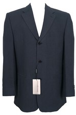 NEW Jhane Barnes Sportcoat Blazer  42 R Blue Black Stripe Heavy Weight ITALY