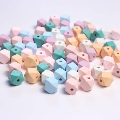 Dahi 70 Stück bunte Holzperlen 15 mm - Ideal für DIY und Kinderprojekte