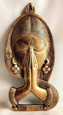 Metall Willkommen Namaste Damen Wandbehang Dekor Showpiece Figurine Statue Idol