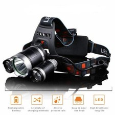 LAMPADA da TESTA TORCIA FRONTALE RICARICABILE Modalità LUCE con 3 LED SPORT PILE