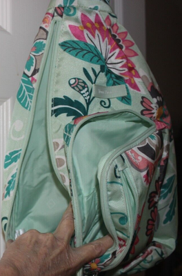 Vera Bradley Floral Mint Sling Bag ❤️ vera bradley Fan Flowers Mini Hipster Crossbody Floral  main image 4