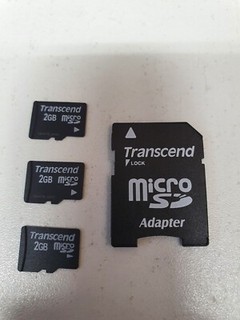 Transcend Micro SD Karte 3 x 2GB Speicherkarte mit 1 SD Adapter