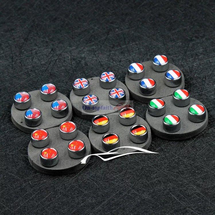 4pcs United States America Metal Chrome Wheel Tire Valve Stems Caps For Cadillac - Image 3 of 4