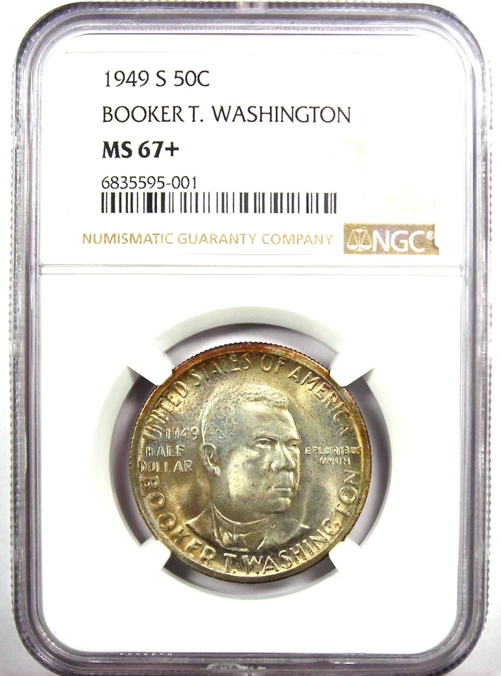 1949-S BTW Booker T Washington Half Dollar 50C - NGC MS67+ Plus - $2,600 Value - Image 2 of 4