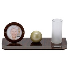 Parfe Wood brown Mini Urn and Stage Set Small Keepsake Urn for Human Ashes