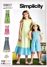 Simplicity 9617 Children's and Girls' Jumpsuit, Romper and Dress Sz 3-6