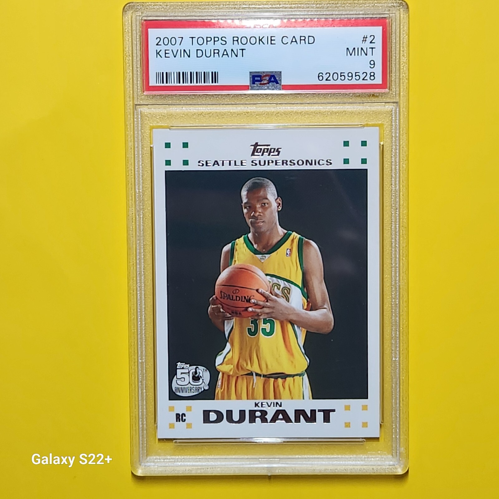 2007 Topps Rookie #2 Kevin Durant RC PSA 9 MT White Border