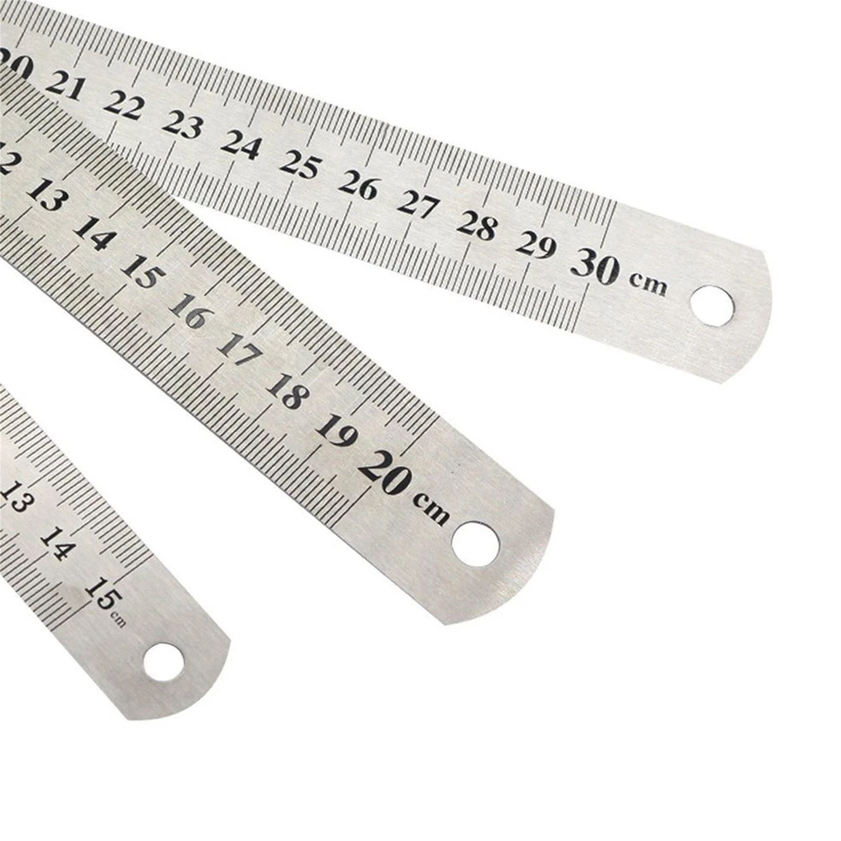 Double Side Metal Ruler Stainless Steel- 30cm-20cm-15cm 12/ 8/6