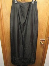 JESSICA MCCLINTOCK BLACK TAFFETA RUFFLED TRAIN MAXI SKIRT SZ 6