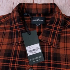 NEW Rodd & Gunn Bryant Park LS Men's Shirt L Pumpkin Plaid Flannel $148