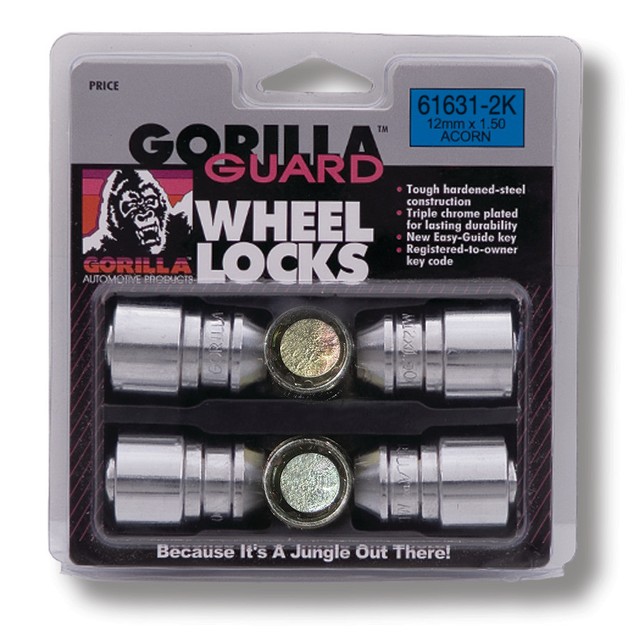 2 Keys Gorilla Guard Wheel Locks 14mm X 1.50 Bulge Acorn Chrome 616412k 50 for sale online eBay
