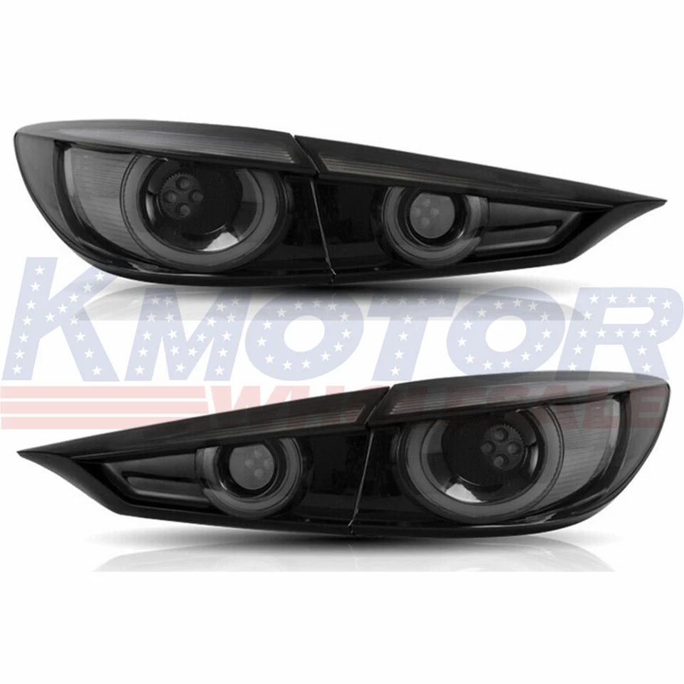 Светодиодные задние фонари дымчатые левый правый комплект последовательно подходят для седана Mazda 3 2014-2018 - Изображение 3 из 4