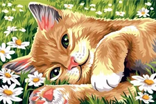 Seg De Paris Needlepoint canvas for halfstitch without yarn Laying in the Gra...