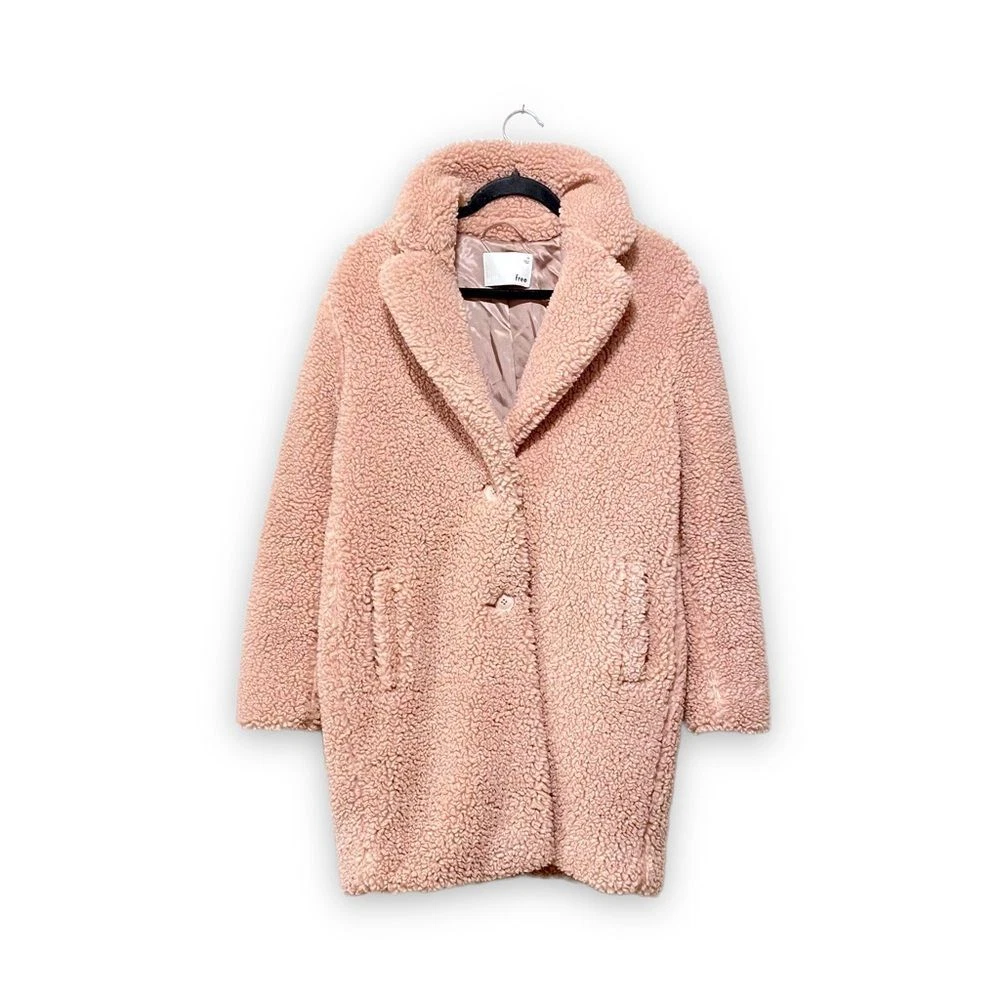Blush pink teddy bear coat cheap