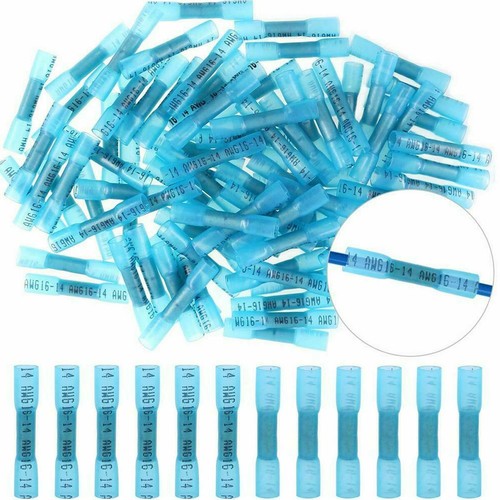 100x 14-16AWG Heat Shrink Butt Splice Wire Connectors Crimp Automotive Terminals - Picture 2 of 9