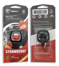 TrexNYC Car Air Freshener Vent Clip, Car Odor Eliminator, Strawberry, 0.07 FL.OZ