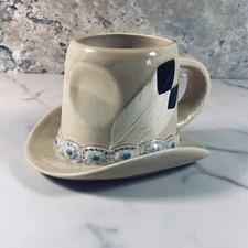 VINTAGE H & HD MEXICO POTTERY COWBOY HAT COFFEE MUG CIRCA 1992
