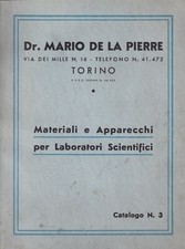 Catalogo Materiali Apparecchi Laboratori Scientifici  De La Pierre 1939 - Torino