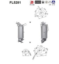 AS DPF Rußpartikelfilter Dieselpartikelfilter FL5281 Cordierit für HONDA HR 5 RU