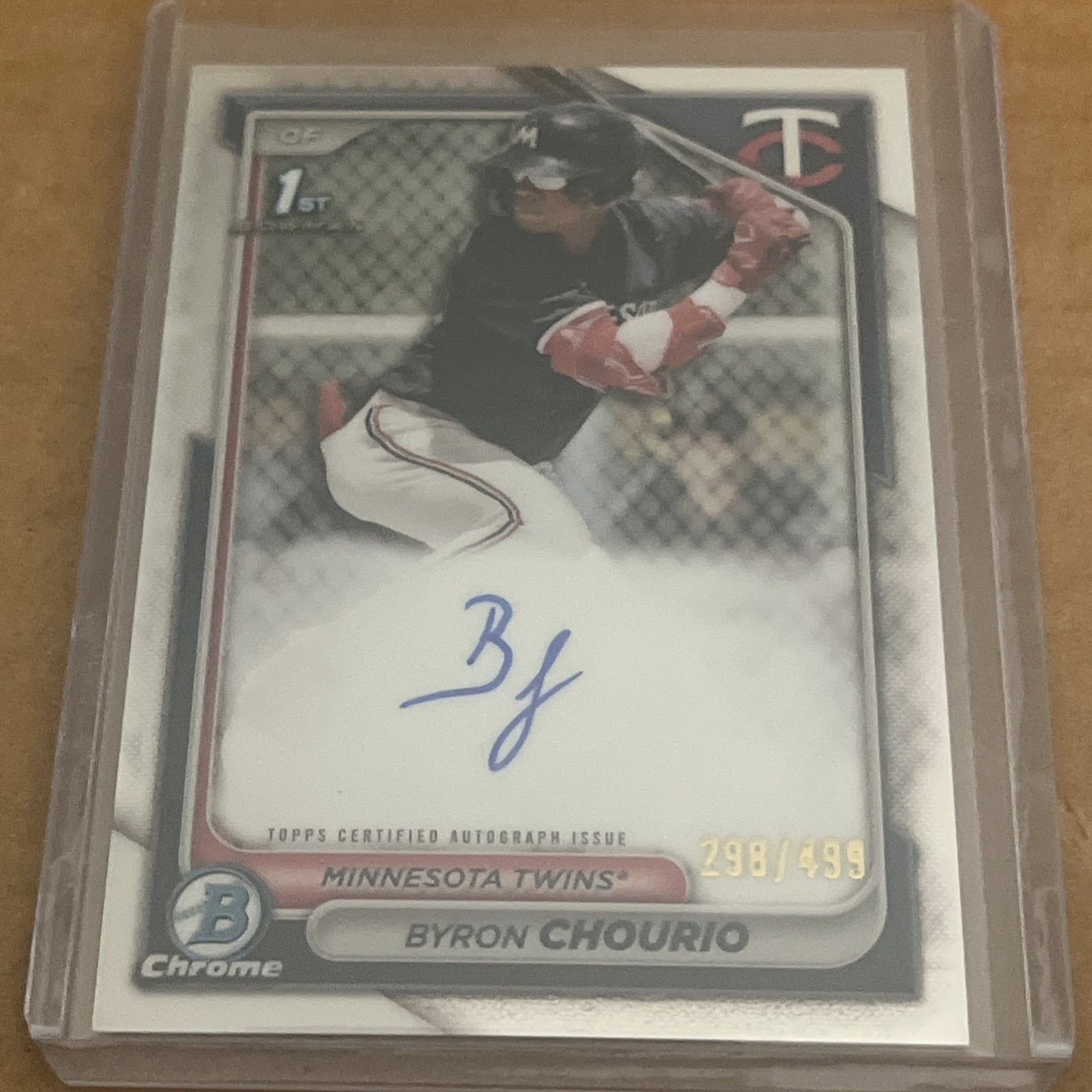 2024 Bowman - Chrome Prospect Autographs Byron Chourio Refractor 298/499 view 1